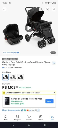 Carrinho de bebê e Conforto