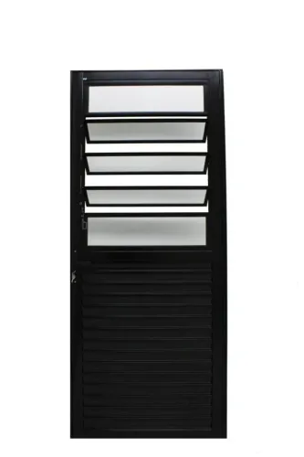 Porta de Alumínio Preto 210x80 - Oferta