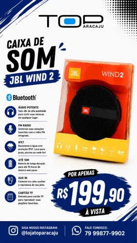 Caixa de som jbl wind 2