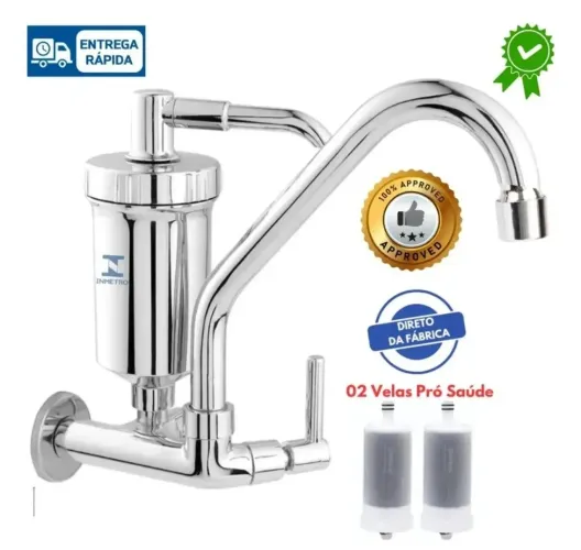 Torneira Filtro Cozinha Parede Pró Saúde 100% Metal
