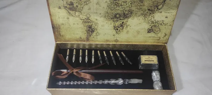 Kit Caneta Pena Nanquim  Importado Completo + Tinta + 10 Pontas - Novo