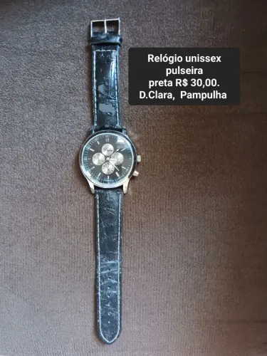 Relógio unissex pulseira preta