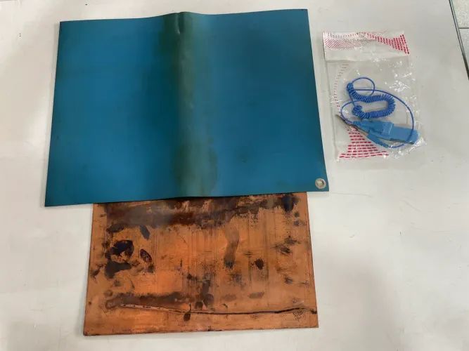 Kit Manta Antiestática Azul e Pulseira 