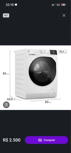 Lava e seca Eletrolux 11kg