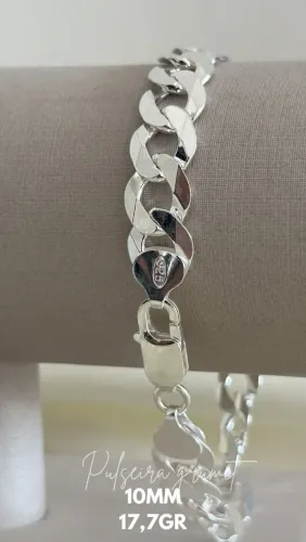 PULSEIRA 10MM 17,7g ESCAMA DE PEIXE (PRATA925).