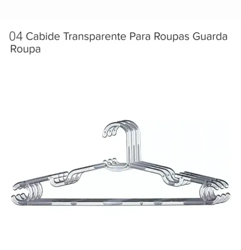 Cabide Transparente para Roupas - 3 Peças
