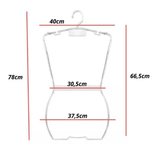 50 Cabides Silhueta Adulto Acrílico Biquini Vestido Conjunto
