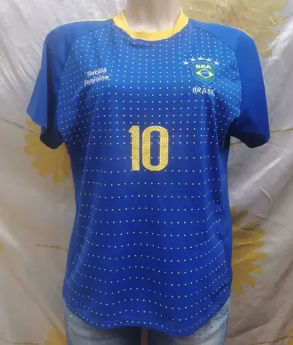 Camiseta Brasil torcida feminina tam g