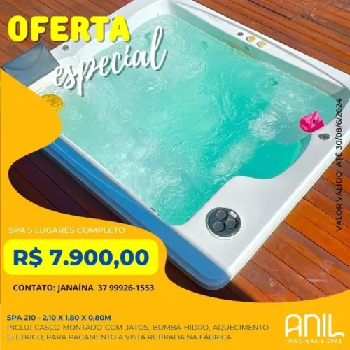 JA - Spa de hidromassagem completo 5 lugares 2,10 x 1,80m