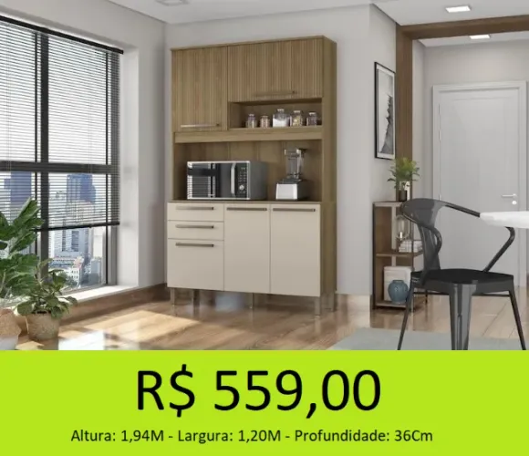 Armário de cozinha compacto - sua praticidade e espaço interno impressionam
