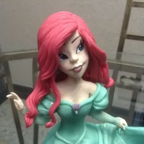 Princesa Ariel Em Biscuit. 19,5cm