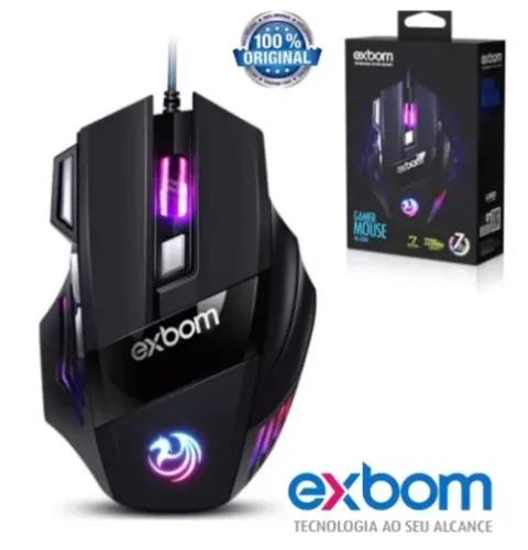 Mouse Gamer Usb Exbom MS-G260 7 Botões 7D 3200Dpi Led Gaming Xtreme