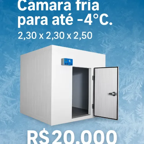 Câmara fria resfriado para até 4 graus negativo com 6 meses de garantia 