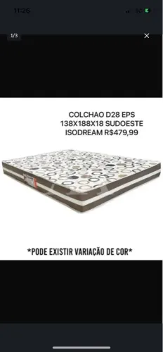 Colchão D28 EPS 138x188x18 Isodream