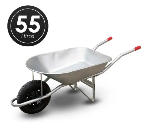 Carrinho de Mão de Aço Galvanizado - 55 Litros
