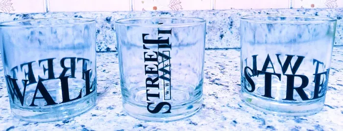 Antiguidade! 03 Copos Whisky Wall Street - anos 70