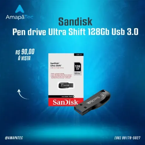 Pen Drive SanDisk Ultra Shift 128GB USB 3.0