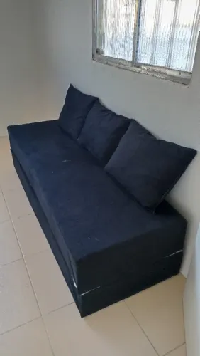 Sofá Cama SEMI NOVO suede preto