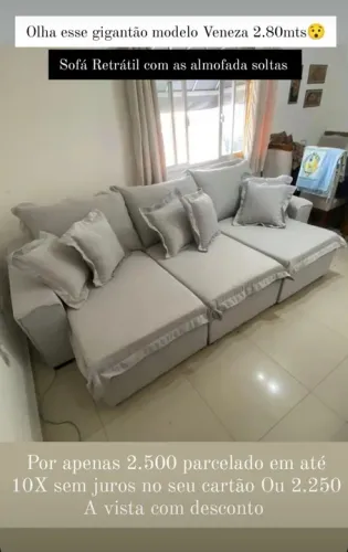 Sofá Retrátil Veneza 2.80mts