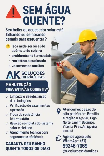 Boiler e aquecedor solar manutenção e reparos 