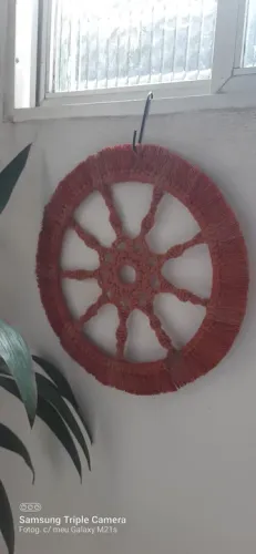 Lindo Mandala de macrame para decoração
