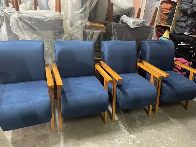 Pague na entrega ! poltronas modelo olivia em tecido azul,Fazemos em todas as cores