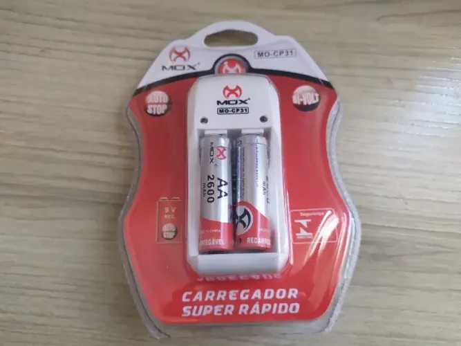 Carregador de Pilhas Mox Cp31 2 Pilhas