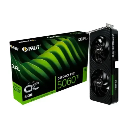 Placa de Vídeo Palit RTX 5060 Ti DUAL OC NVIDIA GeForce, 8GB GDDR7, 128bit, FP4 e DLSS 4,