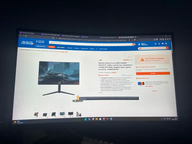 Monitor Gamer curvo 240hz 27 PoL.