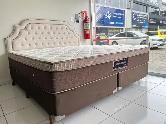 Torra! Cama Box Queen Marca Sankonfort Molas Firme Suporte 150 Kg Nova, Pronta Entrega!