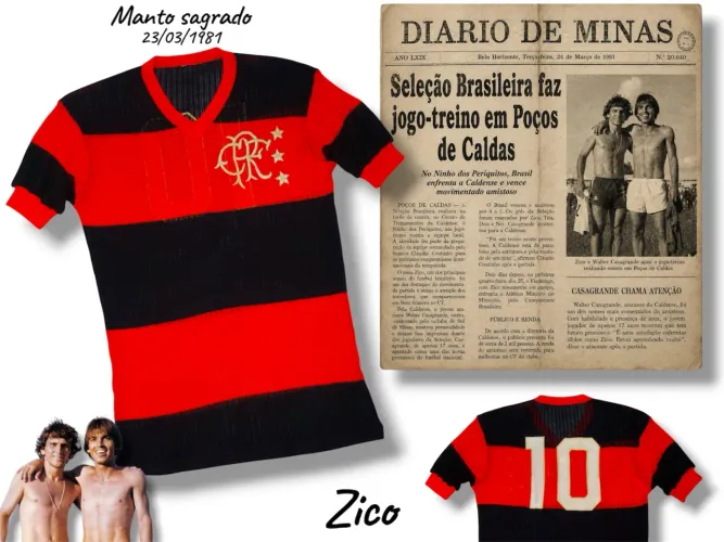 Manto sagrado Flamengo Autógrafo Zico 23/03/1981