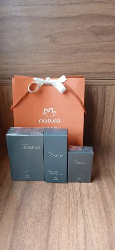 Kit Natura Homem Clássico Completo (3 Itens) + Sacola - Novo/Lacrado