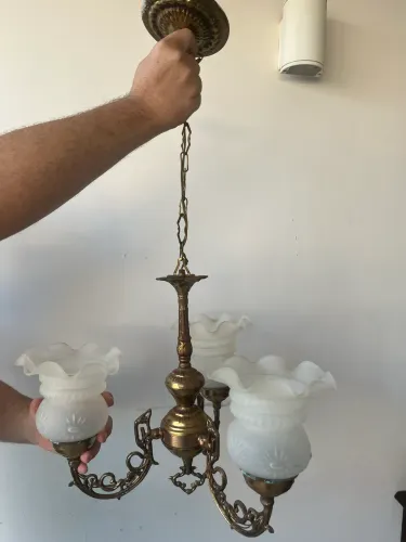 Lustre de Bronze com 3 braços