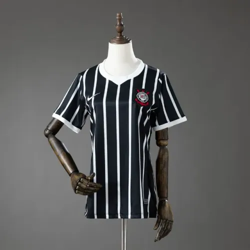 Camisa Corinthians II 26/27 - Torcedor Feminina - Preta Listrada (Pronta Entrega)
