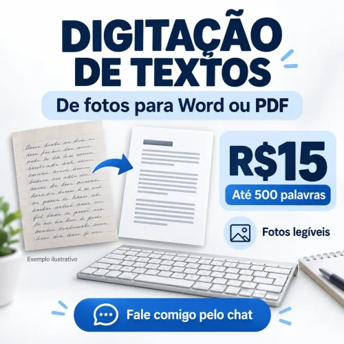 Digitação de textos de fotos para Word ou PDF - R$15