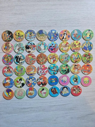 Lote tazos Looney Tunes sem repetição