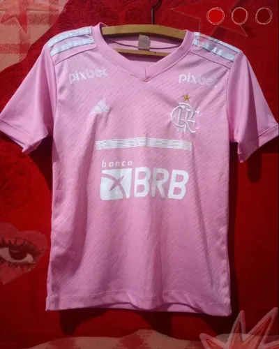 Camisa feminina rosa do flamengo 