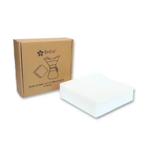 Filtros de Papel Café Quadrado para Chemex - 30 cm x 30 cm - 50 unidades