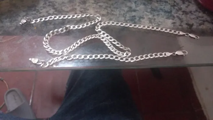 Pulseira e corrente de prata puro 18 cm