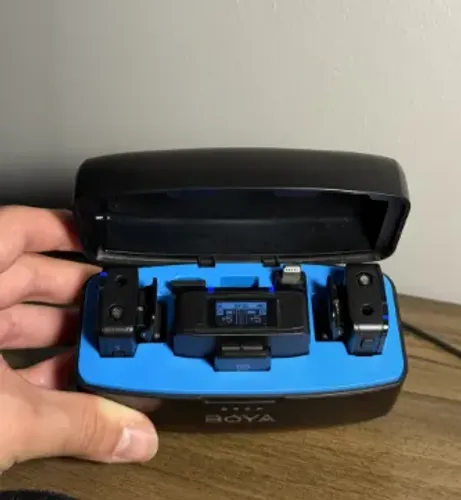 Microfone Lapela Duplo E Gravador All-in-one Sem Fio Boya mic