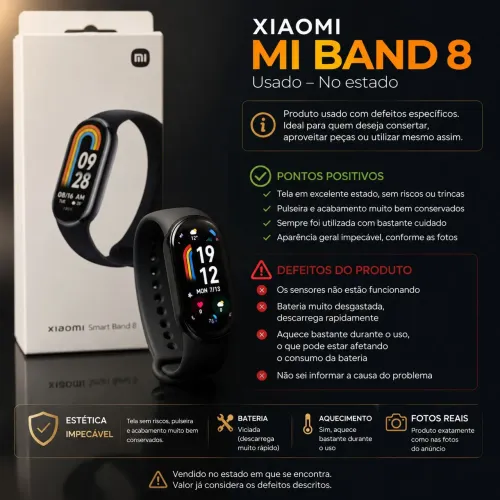 Xiaomi Mi Band 8 - ORIGINAL (LEIA A DESCRIÇÃO)