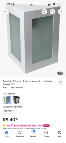 Luminária externa / interna