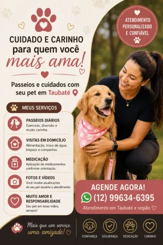 Passeios e cuidadora de pets