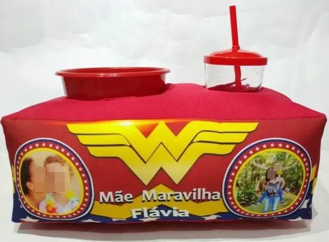 Almofada Pipoca Cinema com Mamãe / Personalizada C/ Nome e Foto