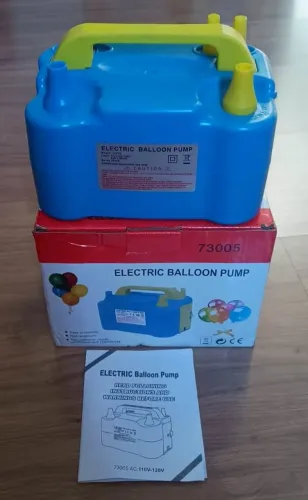 Inflador Compressor Elétrico Bomba Para Encher Balões E Bexigas Rápido Prático Cor Azul