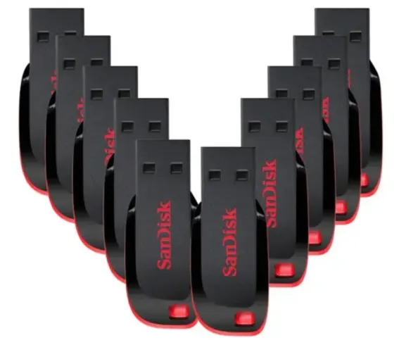 Kit 10 Pen Drive 16gb Cruzer Blade Usb 2.0 Original Sandisk
