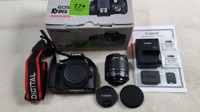 Canon T7+ Wi-fi com lente 18-55mm + cartão de memória