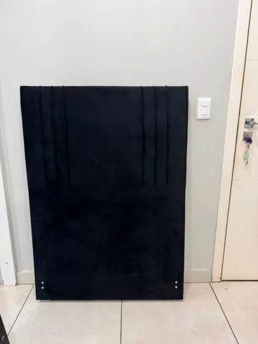 Cabeceira em veludo preto para cama de solteiro de 0,88 cm
