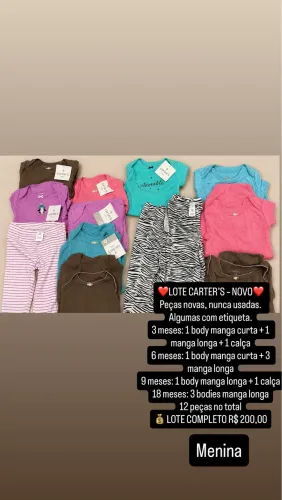 LOTE CARTER?S - NOVO Bebê menina