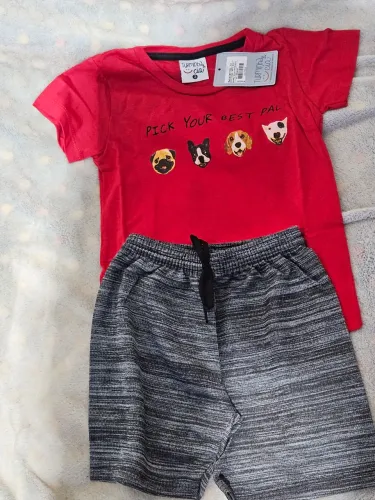 Conjunto Infantil Masculino Dogs Turminha e Cia Vermelho